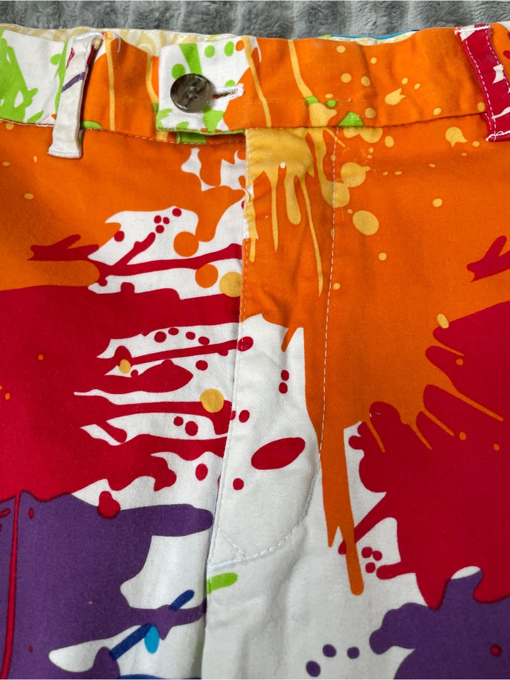 Men's Multicolor Paint golf shorts - Picture 2 of 6